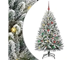 Dirbtinė Kalėdų eglutė Žalia ir balta 150 cm PVC ir metalas