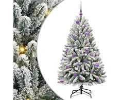 Dirbtinė Kalėdų eglutė Žalia ir balta 150 cm PVC ir metalas