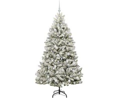 Dirbtinė Kalėdų eglutė Žalia ir balta 180 cm PVC ir metalas