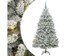 Dirbtinė Kalėdų eglutė Žalia ir balta 180 cm PVC ir metalas