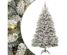 Dirbtinė Kalėdų eglutė Žalia ir balta 210 cm PVC ir metalas