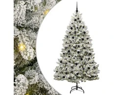 Dirbtinė Kalėdų eglutė Žalia ir balta 210 cm PVC ir metalas