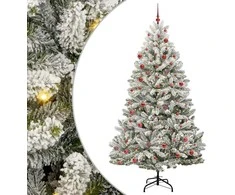 Dirbtinė Kalėdų eglutė Žalia ir balta 210 cm PVC ir metalas