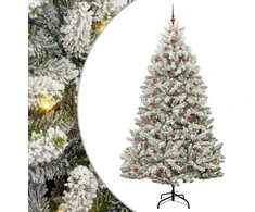 Dirbtinė Kalėdų eglutė Žalia ir balta 240 cm PVC ir metalas