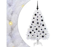Dirbtinė Sulankstoma Kalėdų Eglutė Balta 120 cm PVC ir plienas