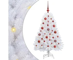 Dirbtinė Sulankstoma Kalėdų Eglutė Balta 120 cm PVC ir plienas