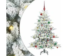 Dirbtinė Sulankstoma Kalėdų Eglutė Balta 150 cm PVC ir Plienas