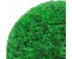 Dirbtiniai buksmedžio krūmai su LED lemputėmis 2vnt. žalia 27cm