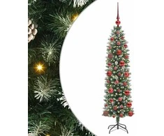 Dirbtinis lieknas Kalėdų medis Žalia ir balta 120 cm