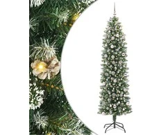 Dirbtinis lieknas Kalėdų medis su 300 LED Žalia ir balta 240 cm