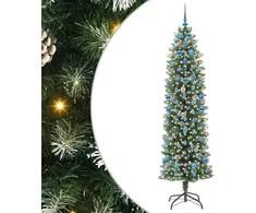 Dirbtinis lieknas Kalėdų medis su 300 LED Žalia ir balta 210 cm