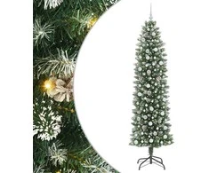 Dirbtinis lieknas Kalėdų medis su 300 LED Žalia ir balta 240 cm