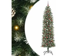 Dirbtinis lieknas Kalėdų medis su 300 LED Žalia ir balta 240 cm