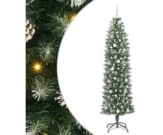 Dirbtinis lieknas Kalėdų medis su 300 LED Žalia ir balta 210 cm