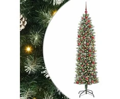 Dirbtinis lieknas Kalėdų medis su 300 LED Žalia ir balta 180 cm
