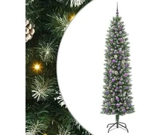 Dirbtinis lieknas Kalėdų medis su 300 LED Žalia ir balta 240 cm