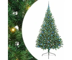 Dirbtinis prieššventinis eglutė su šviesomis Žalia 210 cm PVC