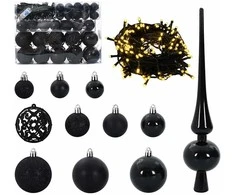 Dirbtinis prieššventinis eglutė su šviesomis Juoda 120 cm PVC
