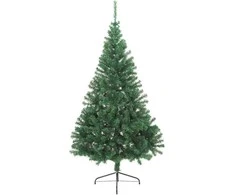 Dirbtinis prieššventinis eglutė su šviesomis Žalia 210 cm PVC