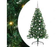 Dirbtinis prieššventinis eglutė su šviesomis Žalia 150 cm PVC