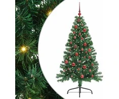 Dirbtinis prieššventinis eglutė su šviesomis Žalia 150 cm PVC