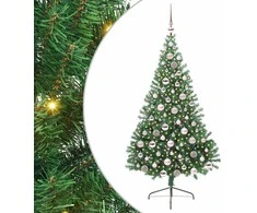 Dirbtinis prieššventinis eglutė su šviesomis Žalia 180 cm PVC