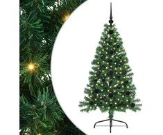 Dirbtinis prieššventinis eglutė su šviesomis Žalia 120 cm PVC