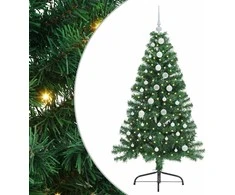 Dirbtinis prieššventinis eglutė su šviesomis Žalia 150 cm PVC