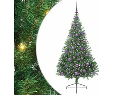 Dirbtinis prieššventinis eglutė su šviesomis Žalia 180 cm PVC