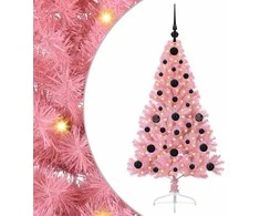 Dirbtinis prieššventinis eglutė su šviesomis Rožinė 120 cm PVC