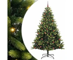 Dirbtinis sulankstomas Kalėdų medis su 300 LED Žalia 210 cm