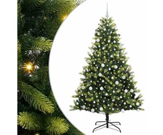 Dirbtinis sulankstomas Kalėdų medis su 300 LED Žalia 180 cm