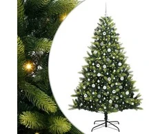 Dirbtinis sulankstomas Kalėdų medis su 300 LED Žalia 210 cm
