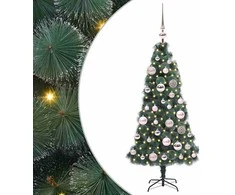 Dirbtinis Šventinis Medelis su Kamuoliukų Rinkinys Žalia 120 cm