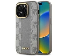 DKNY DKHMP14LPCPVSLE Apple iPhone 14 Pro 6.1" dėklas telefonui pilkos spalvos Leather Checkered Mono Pattern MagSafe