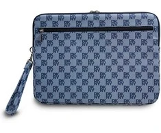 DKNY PU Leather Checkered Pattern and Stripe dėklas nešiojamam kompiuteriui 13/14" rožinės spalvos