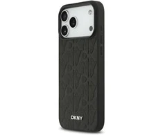 DKNY PU Leather Grid Pattern Magsafe dėklas skirtas Apple iPhone 17 Pro Max juodos spalvos