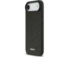 DKNY PU Leather Grid Pattern Magsafe dėklas skirtas Apple iPhone Air juodos spalvos