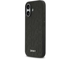 DKNY PU Leather Grid Pattern Magsafe dėklas skirtas Apple iPhone 17 juodos spalvos