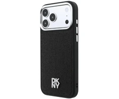DKNY PU odos dėklas su fiksuotu blizgančiu dirželiu ir Magsafe funkcija, skirtas iPhone 18 Pro Max, juodas