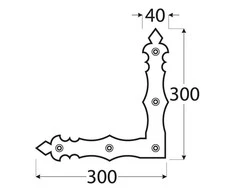 Domax Dekoratyvinis kampukas NAD4, juodas, 300 x 300 x 40 mm