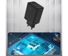 Dudao A29 65W GaN laidinis įkroviklis 2 x USB-C + 1 x USB-A – juodos spalvos
