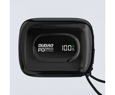 Dudao K32 išorinė baterija 22,5 W 10000 mAh su integruotu USB-C / „Lightning“ laidu - juodos spalvos