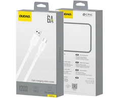 Dudao L2sT USB-A - USB-C 6A Cable 1.2m - Baltas