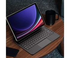 Dux Ducis klaviatūros (MK Series) dėklas su „Bluetooth“ klaviatūra, skirtas Samsung Galaxy Tab S9+ / S8+ / S7+ – juodos spalvos