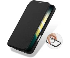 Dux Ducis Skin X Pro Apple iPhone 17 Air dėklas su Wallet, MagSafe Compatible – juodos spalvos