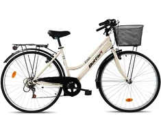 Dviratis miesto Bottari Pisa, 28″ rėmas, balta sp., su krepšeliu