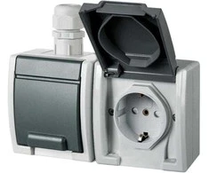 Dvivietis kištukinis lizdas ELEKTRO-PLAST AQUANT, IP65
