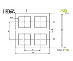 Liregus 2-vietis rėmelis EPSILON SLIM LINE, antracito sp.