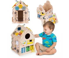 Ecotoys Medinis lavinamasis namelis vaikams, edukacinis skydelis XXL, 30 dalių